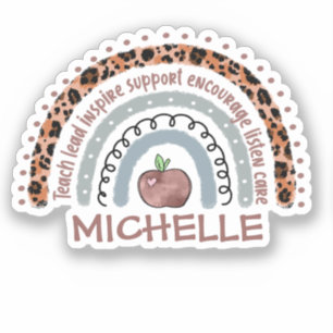 Sticker Valeurs fondamentales de l'enseignant arc-en-ciel