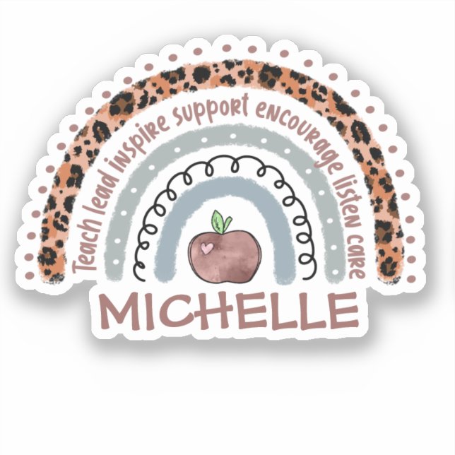 Sticker Valeurs fondamentales de l'enseignant arc-en-ciel (Recto)