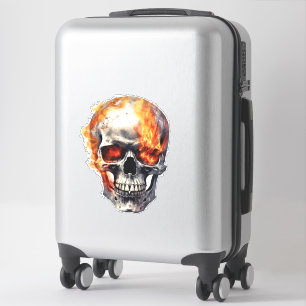Sticker Valise à crâne enflammé, ordinateur portable