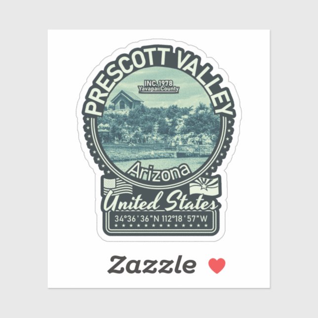 STICKER VALLÉE DE PRESCOTT ARIZONA - FORÊT NATIONALE DE PR (Feuille)
