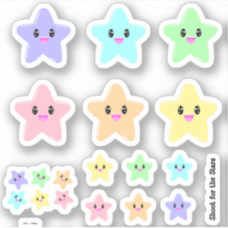 Sticker VALUE Kawaii Star Cute Rainbow Shoot pour les étoi