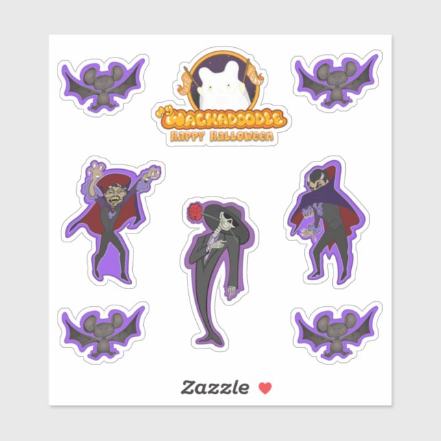 Sticker Vampires Bats Skeleton feuille pour Halloween (Feuille)
