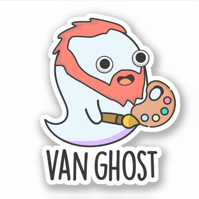 Sticker Van Ghost Funny Artiste Ghost Pun (Devant)