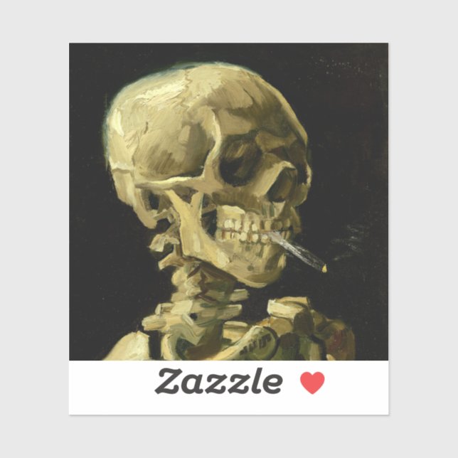 Sticker Van Gogh Fumer du squelette (Feuille)