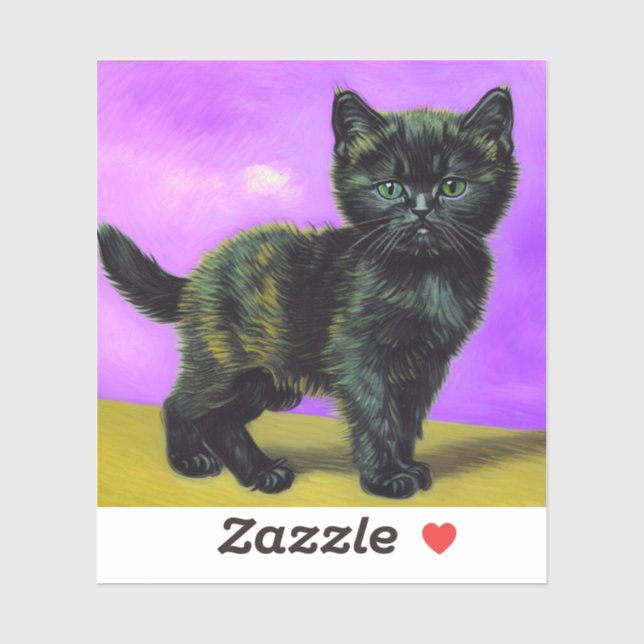 Sticker Van Gogh Style Cat (Feuille)