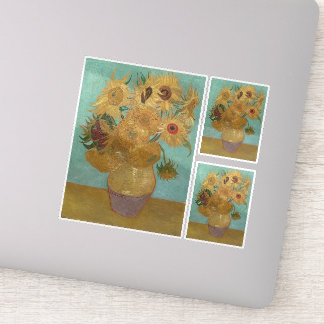 Sticker Van Gogh - Sunflowers, 3ème version, répétition (Détail)
