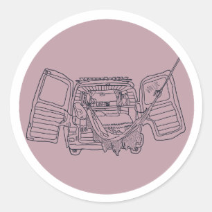 Sticker Van Life rose
