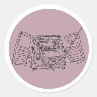 Sticker Van Life rose