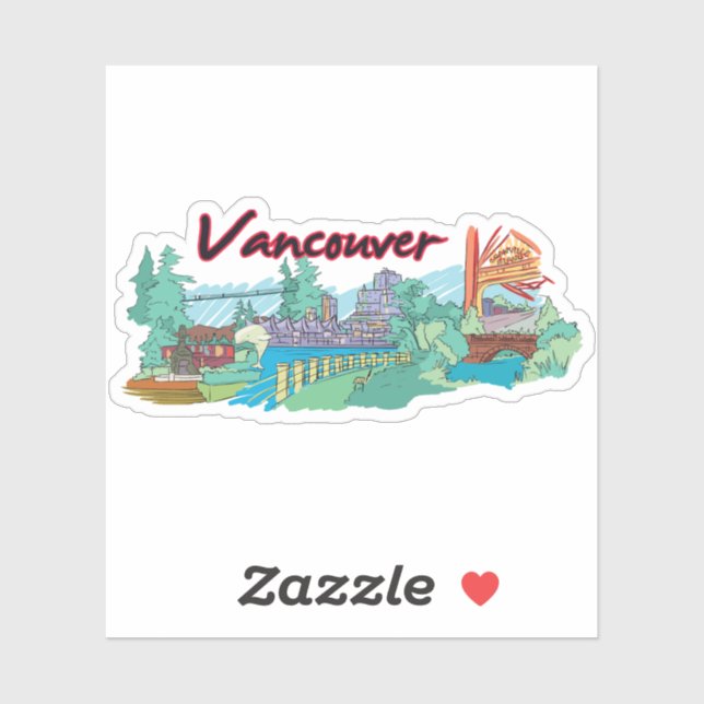 Sticker Vancouver Skyline | Canada (Feuille)