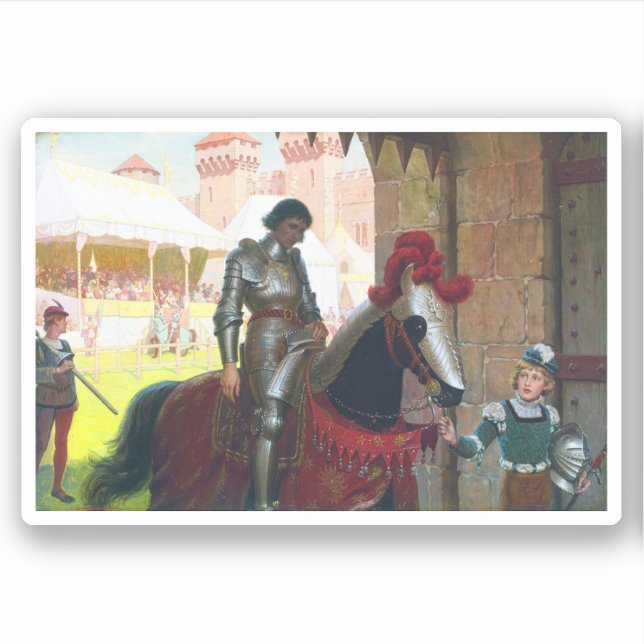 Sticker Vanquished, by Edmund Blair Leighton (Devant)