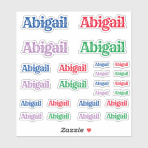 Sticker Variété des tailles du nom Abigail