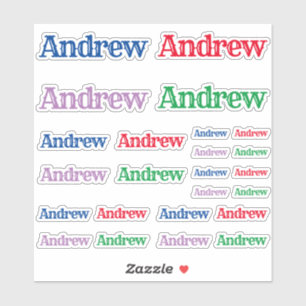 Sticker Variété des tailles du nom Andrew