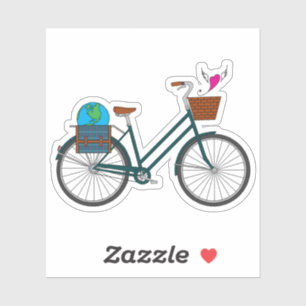 Sticker Vélo jour des terres avec Flying Heart_Pink