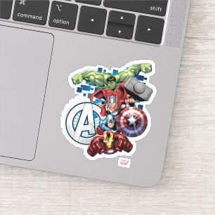 Sticker Vengeurs   Groupe empilé haute technologie et logo