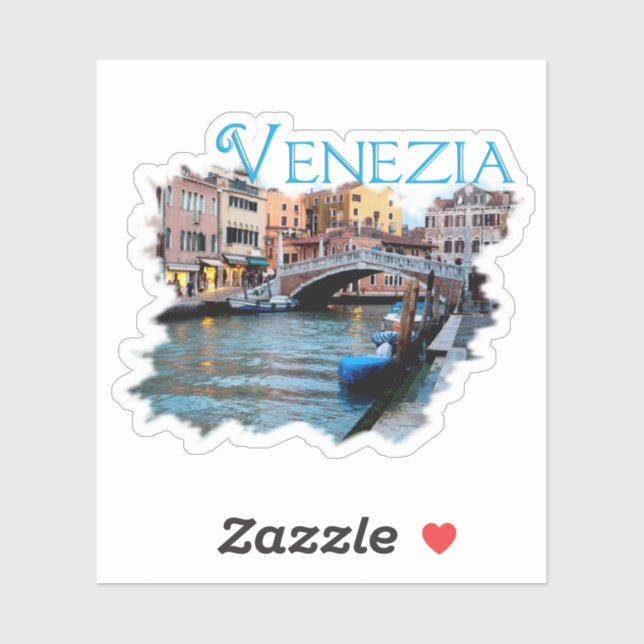 Sticker Venise, Italie : Le long du canal (Feuille)