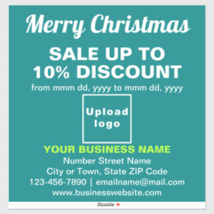 Sticker Vente de Noël d'affaires sur le Vinyl vert Turquoi
