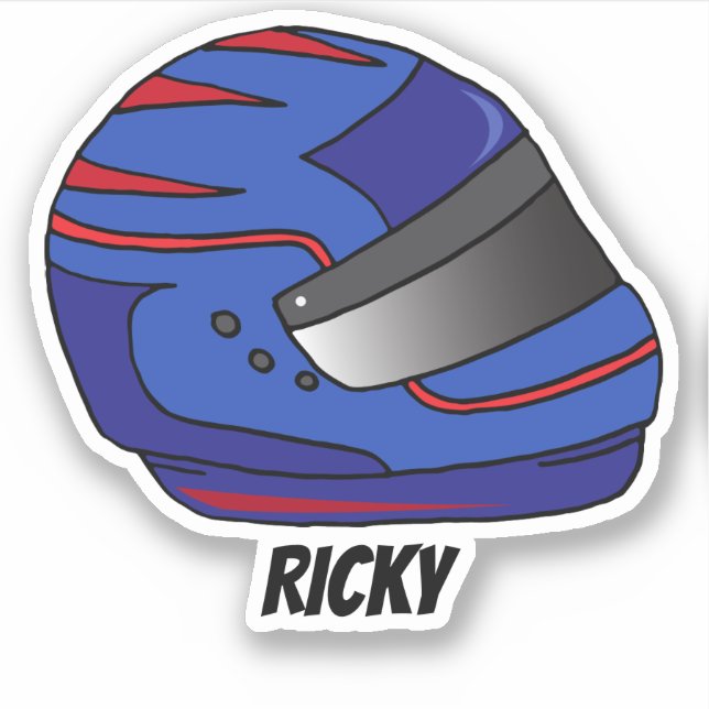 Sticker Ventilateur de course automobile Blue Motorbike (Devant)