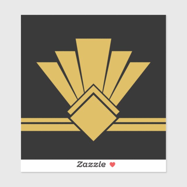 Sticker Ventilateur d'or Art Déco Faux Pell et Stick (Feuille)