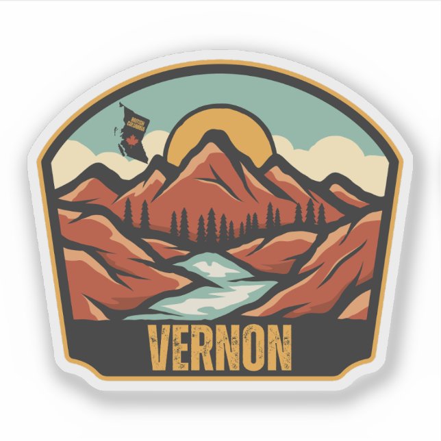 Sticker Vernon, Colombie-Britannique (Devant)