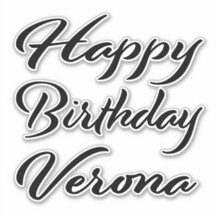 Sticker Verona Nom Prénom Anniversaire de la Broderie noir