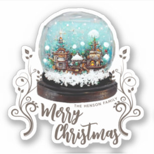 Sticker Verre Snowball Village d'hiver Foliing Noël