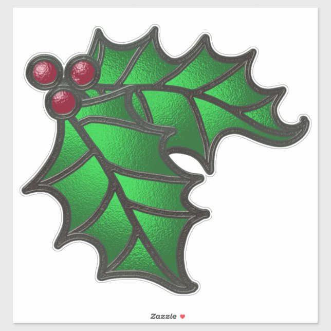 Sticker Verre tendu Look Holly et Berries (Feuille)