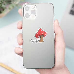 Sticker Vers de livre sous un champignon