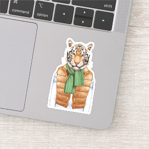 Sticker Vers le bas tigre de gilet