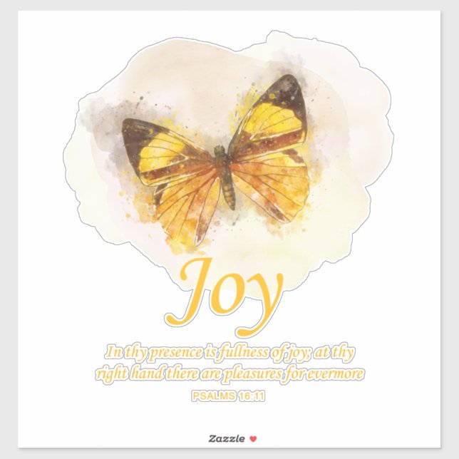 Sticker Verse de la Bible du papillon chrétien féminin : J (Feuille)