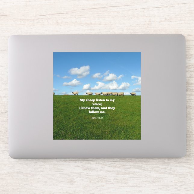 Sticker verset de la Bible, Jean 10:27, mouton (Ordinateur)