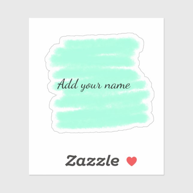 Sticker Vert aquarelle ajouter nom message texte lancer (Feuille)