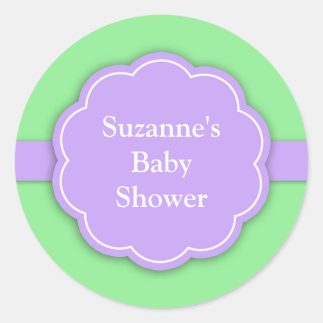 Sticker vert baby shower (Devant)