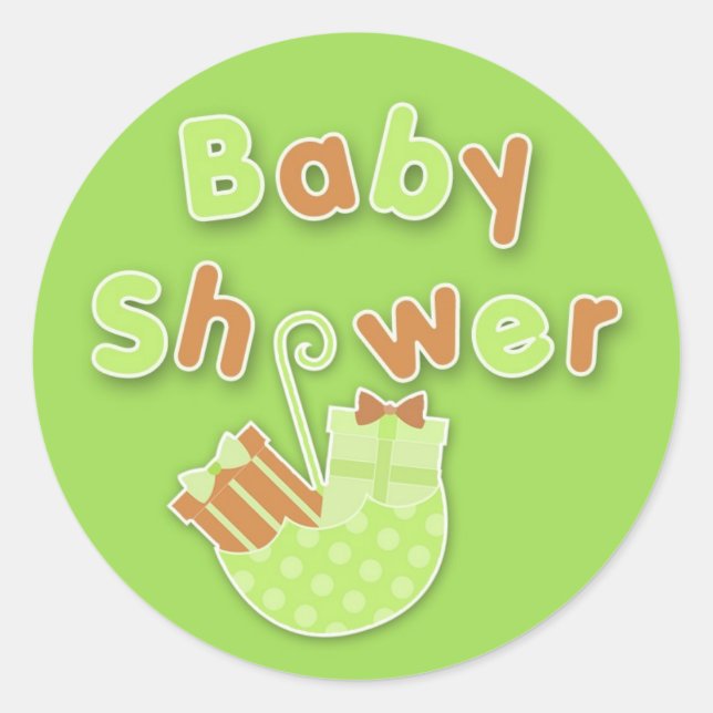 Sticker vert Baby shower neutre (Devant)