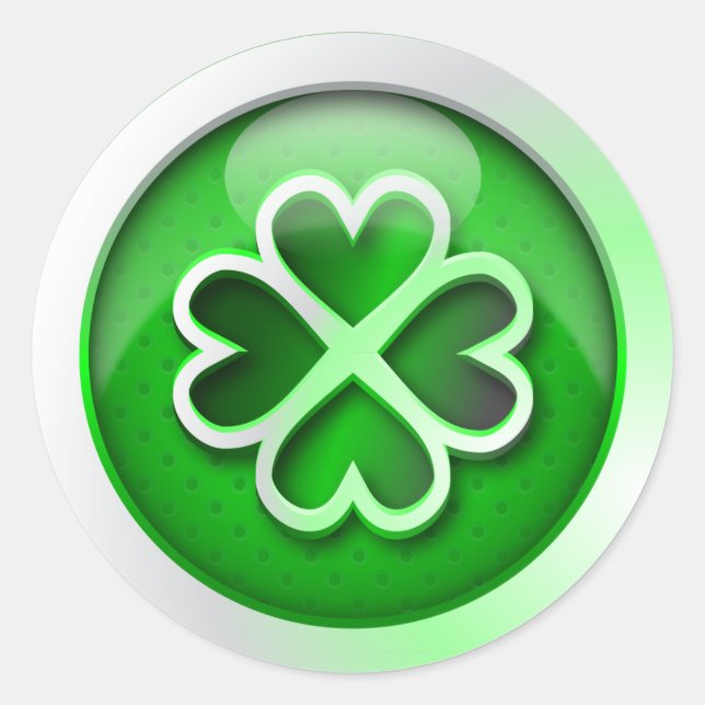 Sticker vert brillant quatrefoil St. Patrick's Day (Devant)