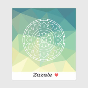 Sticker Vert jaune Mandala Inspiration Harmony Flower
