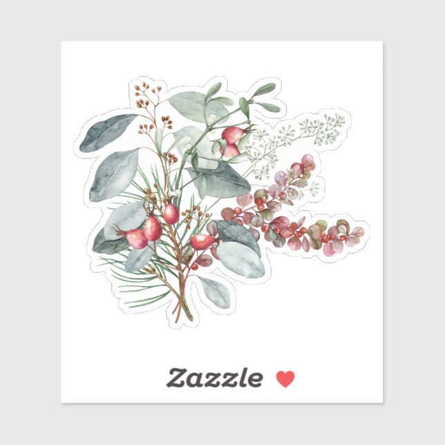 Sticker vert vert vert rouge (Feuille)