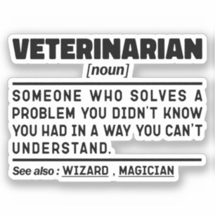 Sticker Vétérinaire Noun Définition Technicien vétérinaire