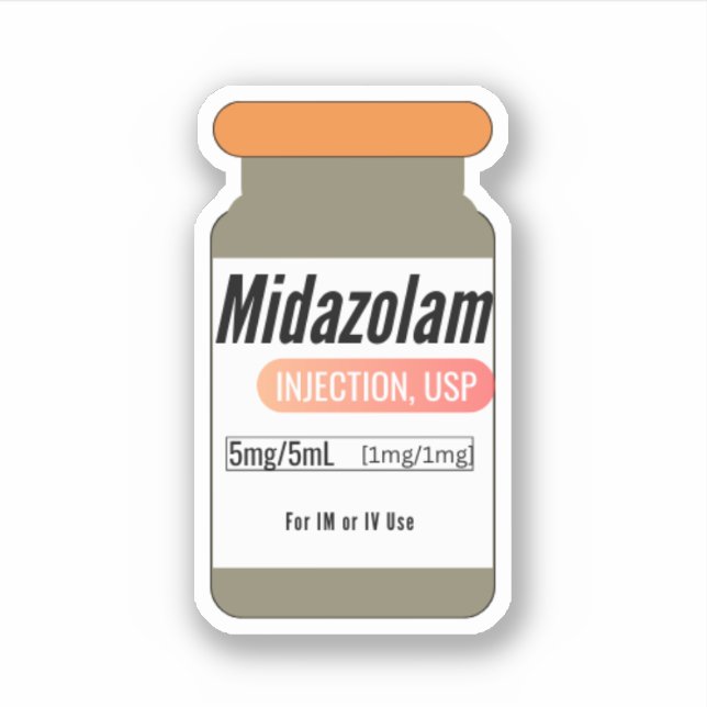 Sticker Vial pour médicaments Versed Midazolam (Devant)