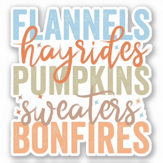 Sticker Vibes d'automne amusantes (Devant)