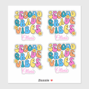 Sticker Vibes de Deuxième Année Colorés Retour à l'École R