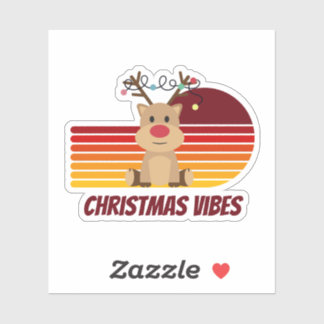 Sticker Vibes de Noël personnalisées Reindeer