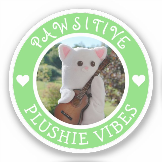 Sticker Vibes Pawsitive Vert Cute Kawaii Photo (Recto)