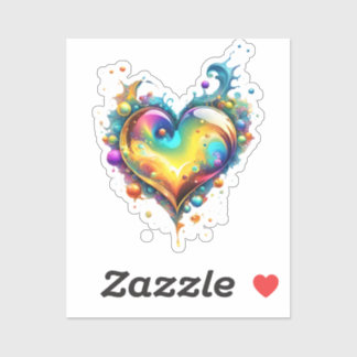 Sticker Vibrant Colored Heart