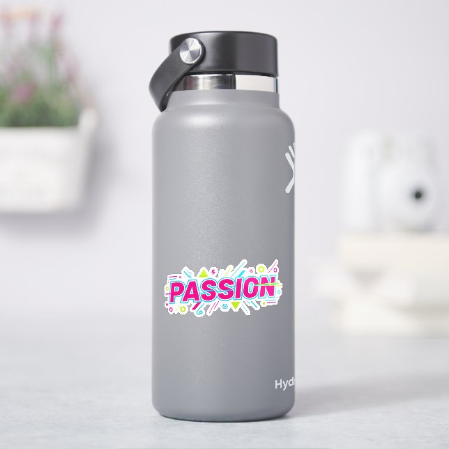 Sticker Vibrant Passion Typography - Retro 90s Pop Art Aes (HydroFlask)