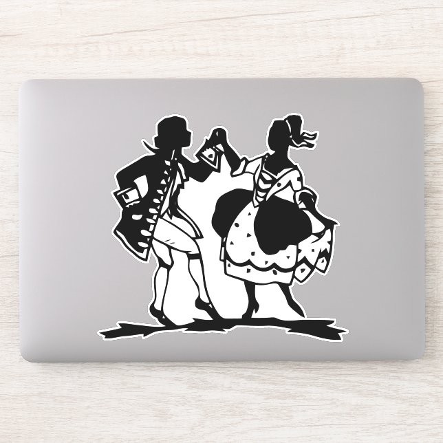 Sticker Victorienne Couple Dancing Silhouette Art (Ordinateur)