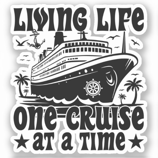 Sticker Vie Une Croisière À La Fois Vacances En Famille (Recto)