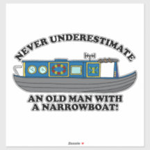 Vieil Homme Drôle avec Citation de Narrowboat