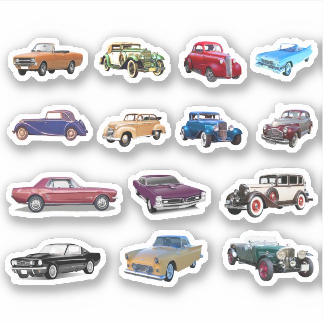 Sticker Vieilles voitures classiques (Devant)