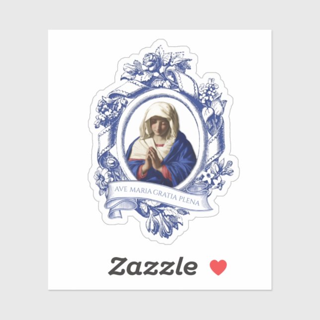 Sticker Vierge Marie Sainte Marie en latin (Feuille)