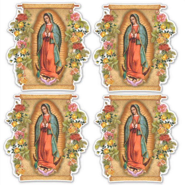 Sticker Vierge religieuse Marie Guadalupe Espagnol (Devant)